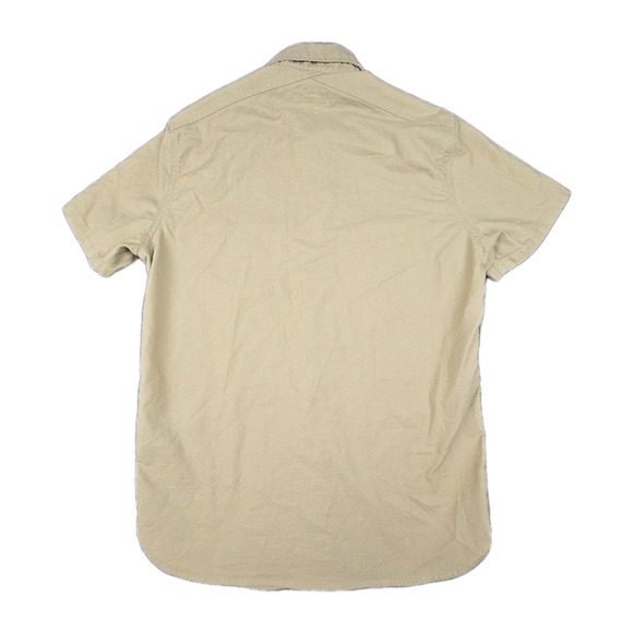 Wallace & Barnes‎ Men's Cotton Short-Sleeve Shirt S Beige Workwear Safari Woven - Picture 2 of 12